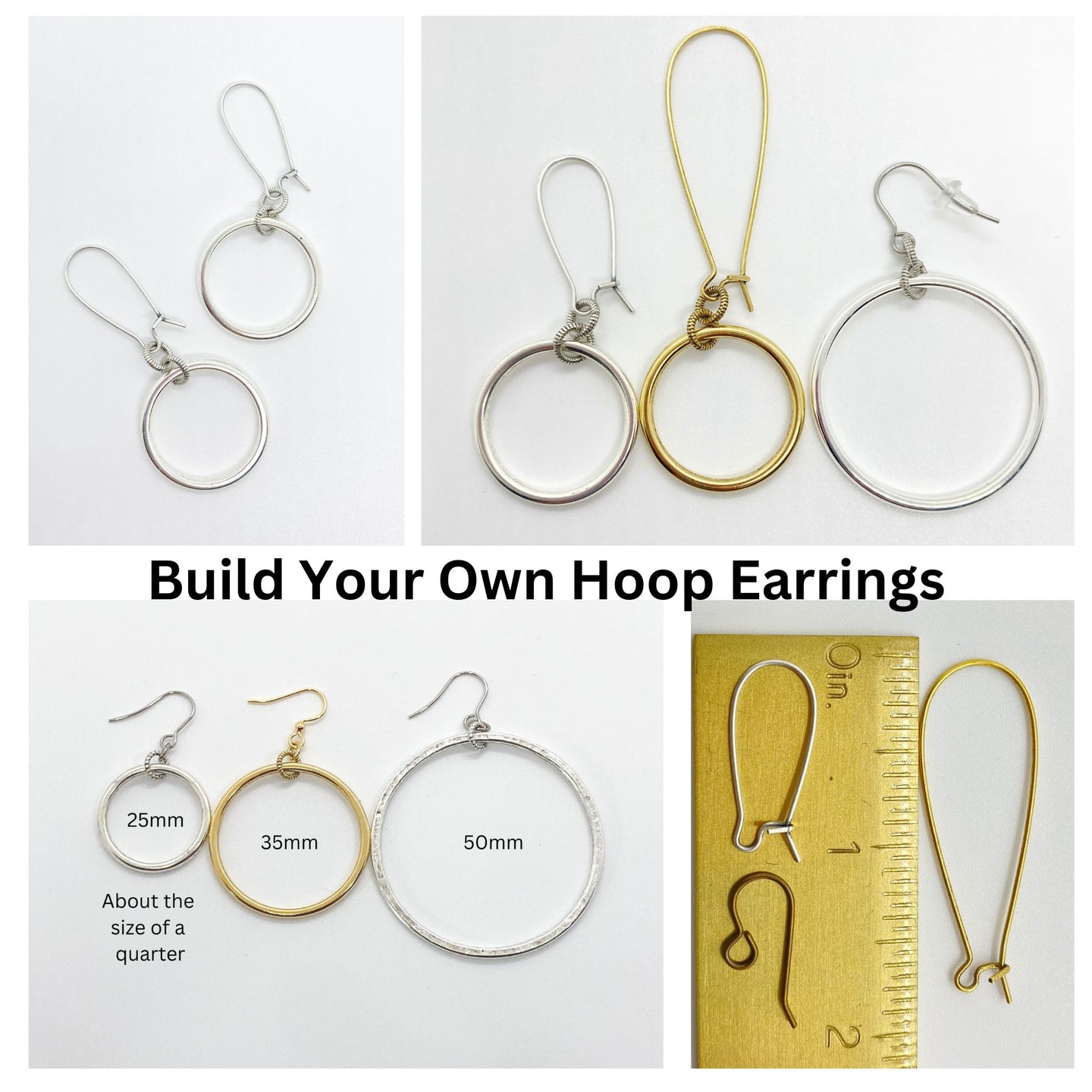 Build Your Own Dangle Hoop Earrings - Multiple Options