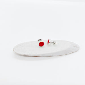 Small Bright Red Stud Earrings - Multiple Options