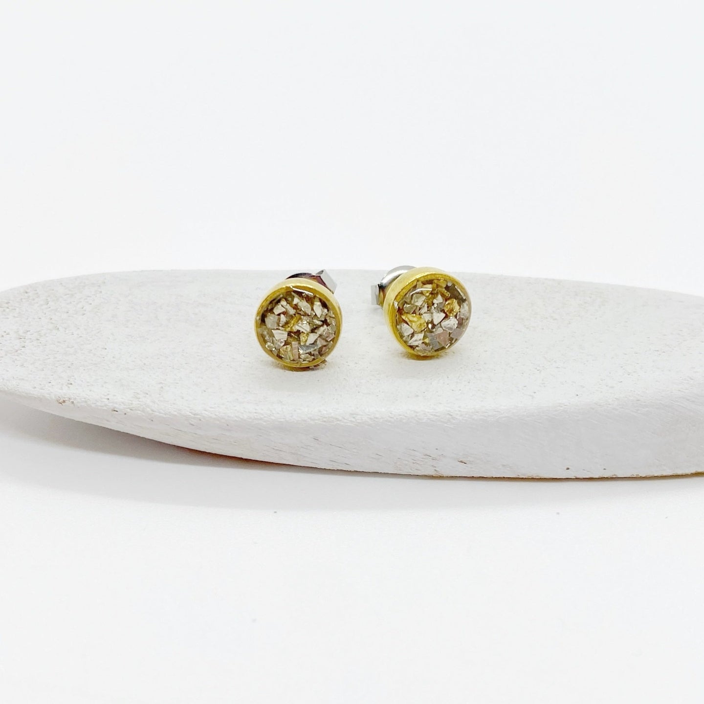 Small Gold Glitter Roxs Stud Earrings - Multiple Options