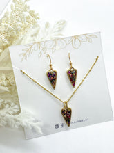 Multicolor Heart Necklace and Earrings Set