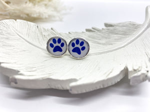 Paw Print Round Stud Earrings