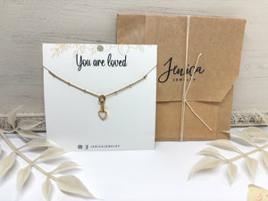 Small Heart Necklace, You are Loved Necklace - Multiple Options