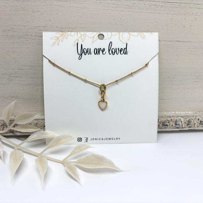 Small Heart Necklace, You are Loved Necklace - Multiple Options