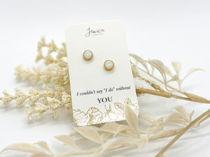 Small White Stud Earrings - Multiple Options