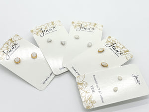 Small White Stud Earrings - Multiple Options