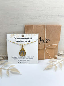 Angel Wing Remembrance Necklace with or without Initial - Multiple Options