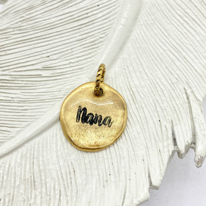 Round Nana Charm/Necklace - Multiple Finishes