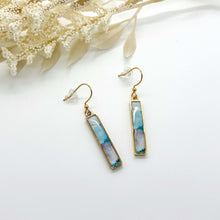 Teal Watercolor Bar Earrings - Multiple Options