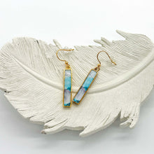 Teal Watercolor Bar Earrings - Multiple Options