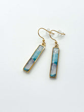 Teal Watercolor Bar Earrings - Multiple Options
