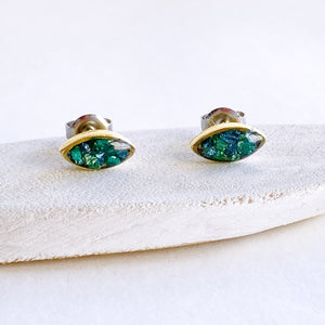 Small Dark Teal Glitter Roxs Stud Earrings-Multiple Options