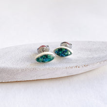 Small Dark Teal Glitter Roxs Stud Earrings-Multiple Options