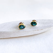 Small Dark Teal Glitter Roxs Stud Earrings-Multiple Options