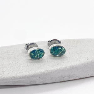 Small Dark Teal Glitter Roxs Stud Earrings-Multiple Options