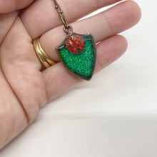 One of Kind Glitter Shield Pendant Necklace