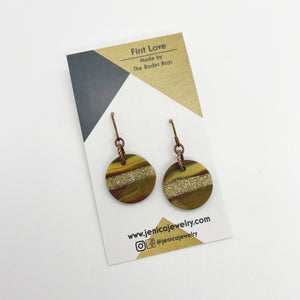 One of a Kind - Round Sparkle Camo Earrings