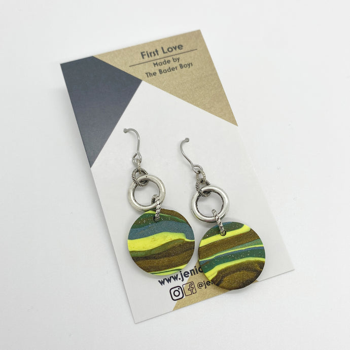One of a Kind - Colorful Round Dangle Earrings