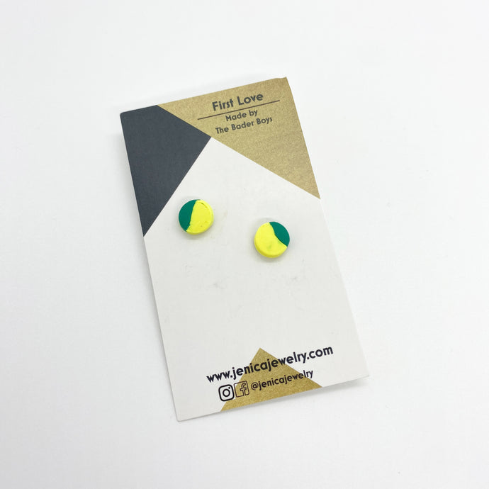 One of a Kind - Yellow & Green Studs