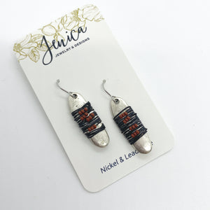 Limited Edition - Navy Wire Wrapped Dangle Earrings