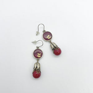 One of a Kind - Red Dangle Earrings
