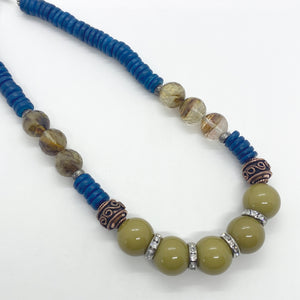 Limited Edtition - Blue & Green Beaded Necklace