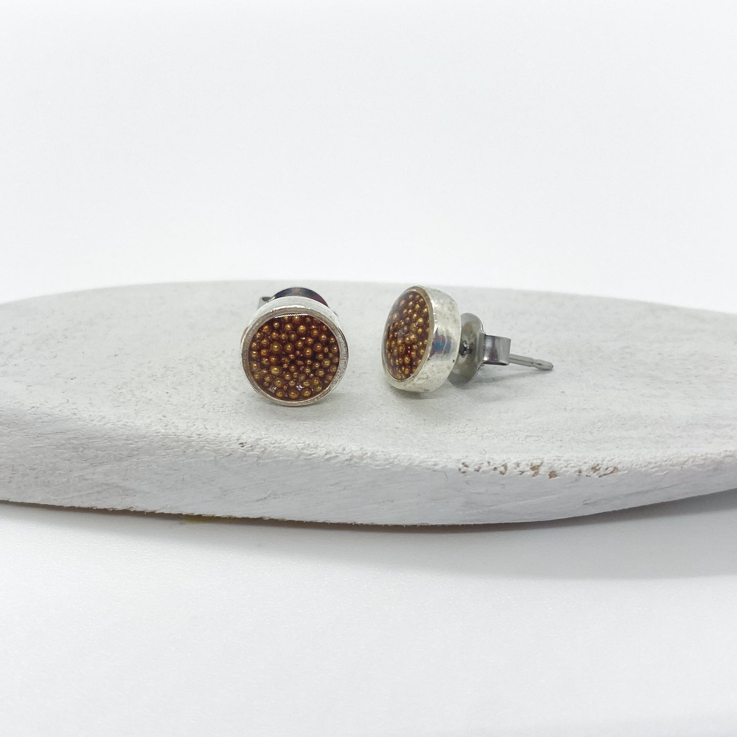 Small Bronze Micro Dot Stud Earrings - Multiple Options