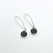 Black & Gold Heart Earrings