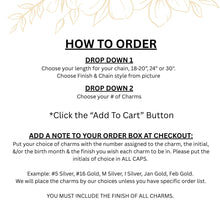 Family Charm Necklace in Silver or Gold