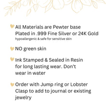 Custom Nan Charm: Round Gold or Silver Pendant for Necklace, Bracelets or Journals