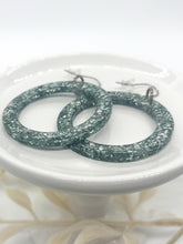 Teal Earrings, Large Statement Hoops: Bohemian Bridesmaid Gifts