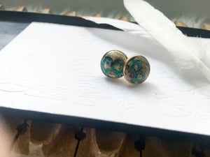 Mandala Hand Painted Stud Earrings
