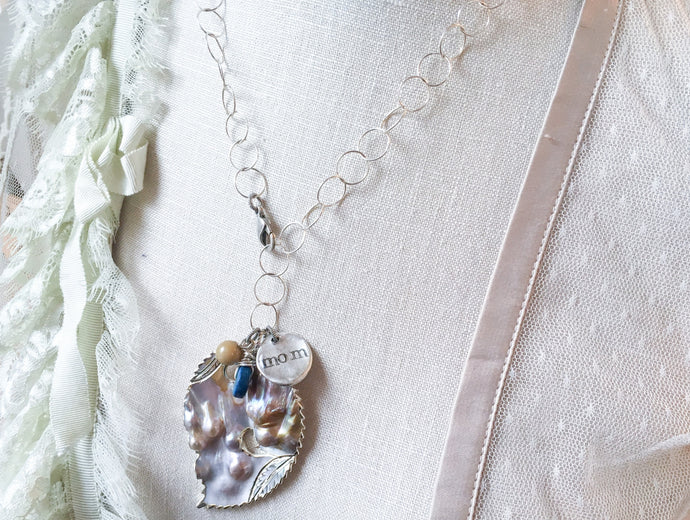 Blister Mother of Pearl Quote Necklace
