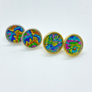 Bright Color Tie Dyed Stud Earrings
