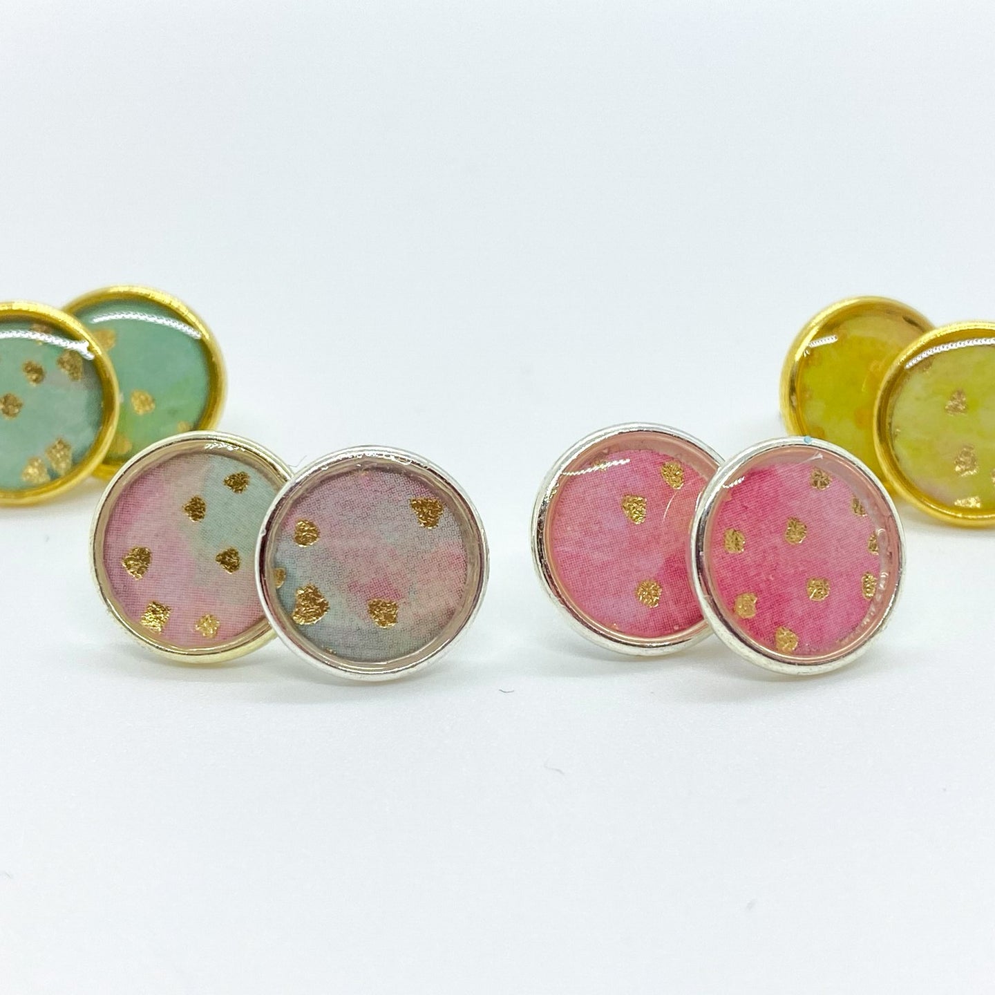 Metallic Gold Speckled Stud Earrings
