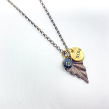 Leaf & Number Nina Necklace - Personalize Quote & Number Charm