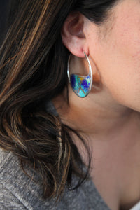 Big Watercolor Hoop Earrings