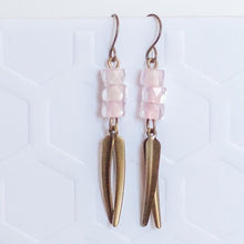 Turquoise or Pink Curved Spike Earrings