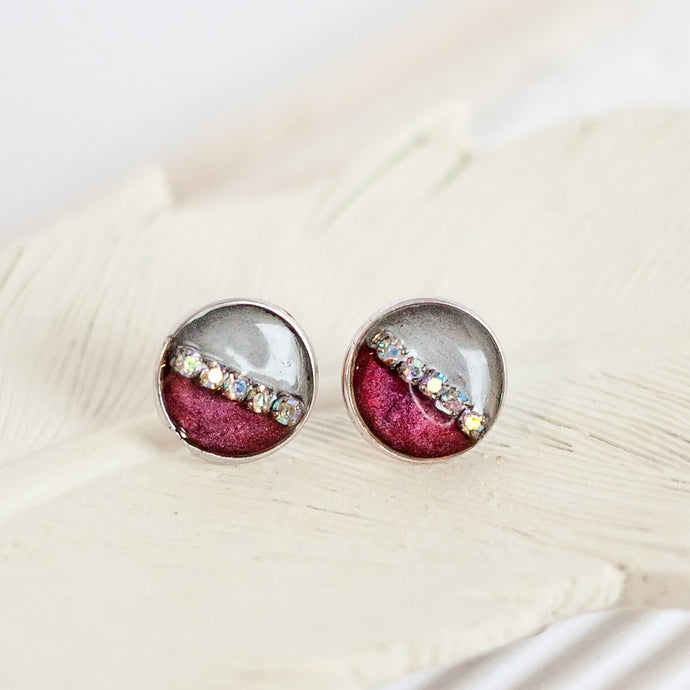 Silver and Red Studs
