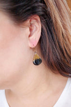 Black and Gold Teardrop Earrings