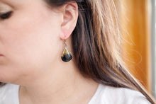 Black and Gold Teardrop Earrings